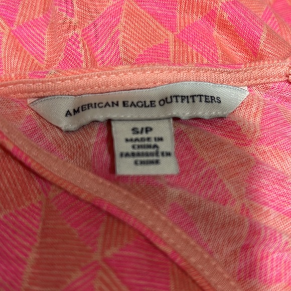 American Eagle Outfitters Crew Neck Two Toned Pink Tank Top - Picture 7 of 8